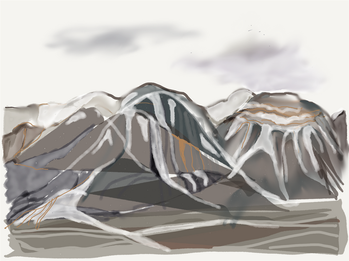 Montañas de Aysen (pintura digital paper53) Noviembre 2018