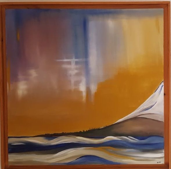 El poderoso Llanquihue  (1998, 1mx1m) 2do premio pintura in situ , Puerto Varas